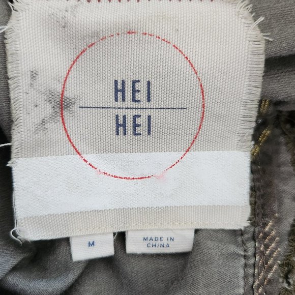 Anthropologie Hei Hei long green eyelet cotton jacket/anorak Sz M - Picture 10 of 12